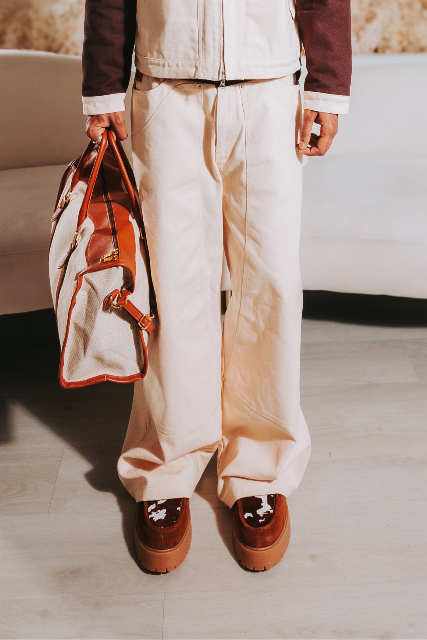 Contrast Carpenter Pants