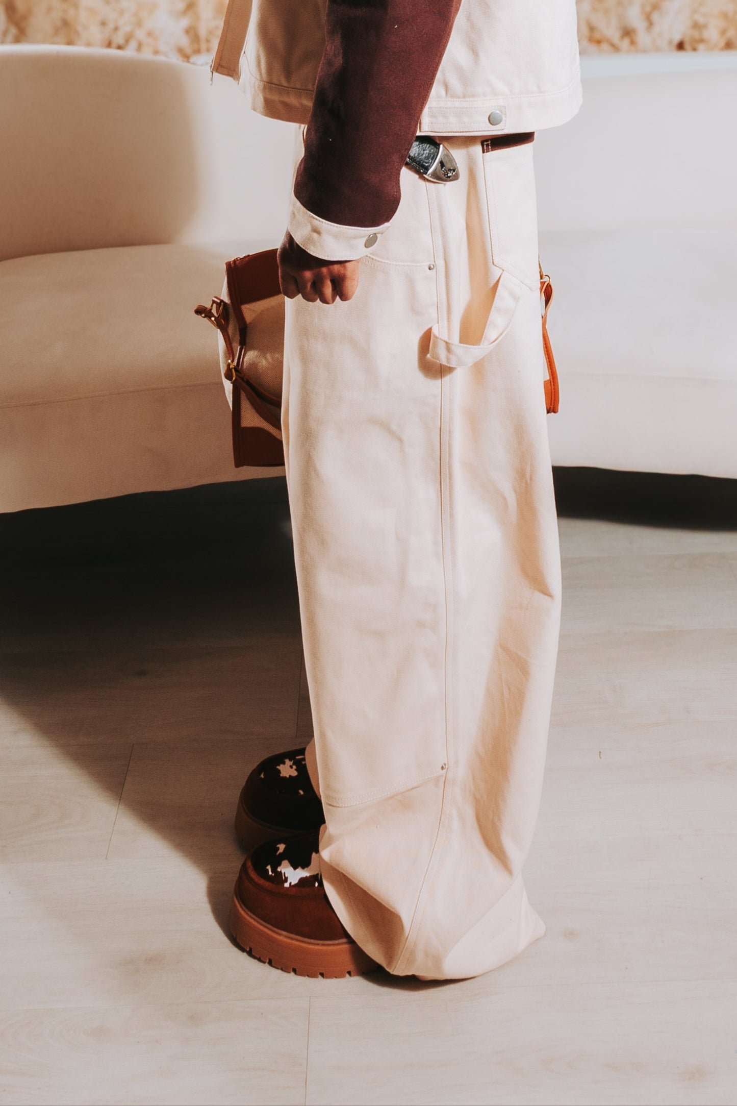 Contrast Carpenter Pants